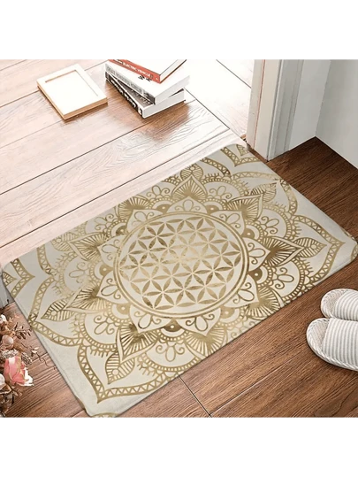 Fairy Tale Cartoon Christmas Blue Snowflake Faceless Doll Mat, Suitable For Living Room, Bedroom, And Doorway Carpet. Snowman, Pine Tree, Snowflake, Christmas Snow Cartoon Rug. Skin-Friendly And Soft (For Customers With High Anti-Slip Needs, We Suggest You Purchasing Anti-Slip Stickers)