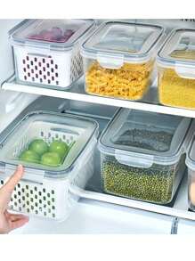 6pcs Set Premium Airtight Food Storage Containers - Multipurpose,Plastic Meal Prep Boxes, Reusable, Leak-Proof & Freezer Safe,  - Kitchen Organizers - 黑與白 - 查看 1