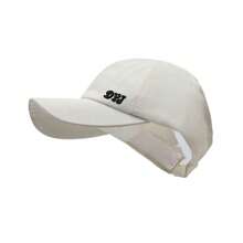 1pc Letter Casual Street Style Polyester Embroidery Metal Decor Sports Outdoor Messy Bun Cap, Summer - Black - View 3