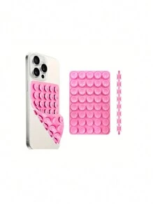 Upgrade 40 Capsules,Double-Sided Suction Cup Phone Mount, Silicone Suction Phone Case Adhesive Sticky Phone Grip Hands-Free Phone Grip Silicone Phone Holder Compatible - Multicolor - View 3