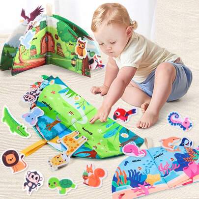 Tear-Resistant Cloth Book Toy For Baby Early Education - With Crinkle Paper, Waterproof, 3D Cloth Book, Quiet Tearing Book, Educational & Intellectual Soft Cloth Book Toy