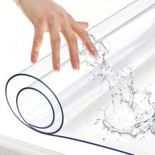 1pc PVC Transparent Table Cover Protector, 1.0mm Thick Plastic Table Cover Rectangle, Waterproof And Oil Proof, Tabletop Protection, Soft Glass Tablecloth PVC Transparent Table Cover, Suitable For Kitchen, Dresser, Writing Desk, Dining Table. Home Kitchen Dining Supplies
