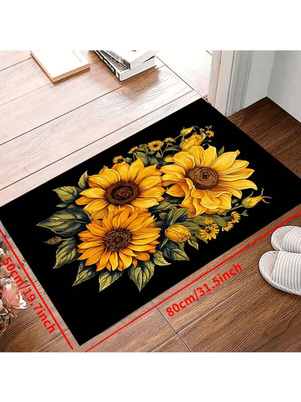 [Popolare] Tappeto da pavimento in velluto di cristallo per cucina e bagno, motivo semplice ed elegante a girasole, design vibrante, dimensioni personalizzabili, assorbente, lavabile in lavatrice/a mano, fondo antiscivolo, morbido, tappetino da bagno ad asciugatura rapida, tappeto da bagno e cucina in poliestere lavorato a maglia geometrica, pelo corto, tappeto rettangolare realizzato a macchina, tappeto per corridoio silenzioso, adatto per cucina, soggiorno, ingresso, balcone, decorazione per la casa, accessori per il bagno, regalo di Capodanno/San Valentino/amicizia, decorazione per il bagno di casa, decorazione autunnale, ritorno a scuola