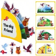 Libro de tela resistente a los desgarros como juguete educativo para bebés - Con papel crepitante, impermeable, libro de tela 3D, libro de rasgado silencioso, juguete educativo e intelectual de libro de tela suave - Multicolor - Ver 10