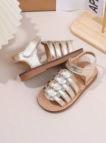 1 Pair Infant Baby Girl Comfortable Lightweight Non-Slip Flat Fashion Sandals - Gold - View 5