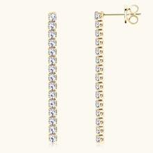 XUJIA 1 Pair 925 Silver 2.5mm(0.06CT*30pcs) Round Moissanite Earrings For Women, Long Tassel Fashion Earrings, Wedding Earrings For Brides Bridesmaid Jewelry Gifts Comes With 1pc 2.5mm Moissanite GRA Certificate