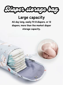 Waterproof Baby Diaper Storage Bag, Diaper Diaper Diaper Bag Go Out Carrying Bag. - Multicolor - View 5