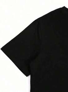 Happy Valentine'S Day Women's WALLEN T-Shirt, Women's 220g Round Neck Casual Heavy Pure Cotton T-Shirt (1 PC) - 黑色 - 查看 3