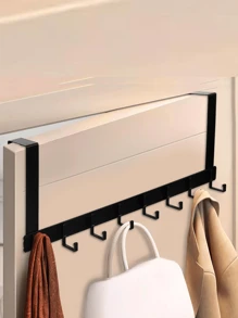 新款卧室门挂架，重型门后挂钩，毛巾架和浴室收纳架 - 包括门后毛巾架、浴室毛巾挂钩和门后挂架 - 非常适合悬挂毛巾、衣物、帽子等 - 多功能门后毛巾架，门挂钩 - 白色 - 查看 6