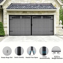 1pc Premium Magnetic Garage Screen Door - Seamless Closure, Weatherproof Mesh, Tool-Free Installation, Full-Frame Hook & Loop Design, Classic Style, Perfect Insect Barrier For Home - Black - View 10