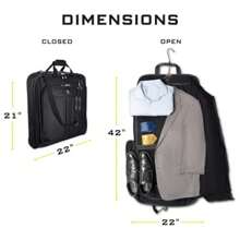 ZEGUR Suit Carry On Garment Bag For Travel Business Trips With Shoulder Strap Durable Lightweight Anti Wrinkle Portable Hanging Bag For Men Women - 黑色1 - 查看 3