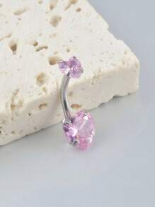 1PC Steel Belly Button Rings Crystal Piercing Navel Heart Style Navel Piercing Earring Belly Piercing Sexy Body Jewelry Ombligo Valentines,Mom,Mother,Mother's Day,Gift - Multicolor - View 19