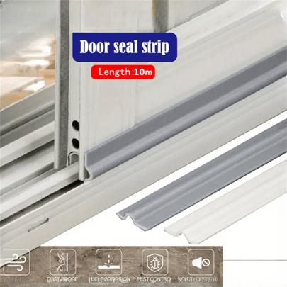 1pc 10m Self-Adhesive Weather Stripping - Plastic Foam Seal Strip For Sliding Windows And Doors, Dustproof, Sound Insulation, Pest Control, Waterproof Door Gap Sealant Tape