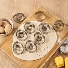 6/8/9 件复活节彩蛋饼干模具套装，不锈钢切割工具包括鸡蛋、胡萝卜、花朵、小鸡和兔子形状，DIY 厨房节日烘焙工具，节日糕点模具 - 銀色 - 查看 11