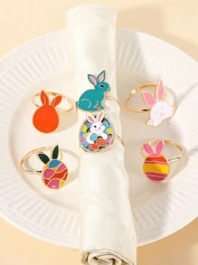 Creative Cute Rabbit Animal Shaped Napkin Ring, Tabletop Decoration