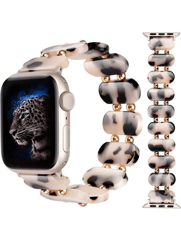 1pc Women's Fashionable Lightweight Resin Beaded Watch Band, Waterproof Scratch-Resistant, Compatible With Apple Watch Ultra 2/1, SE 9/8/7/6/5/4/3/2/1, Size 38/40/41/42/44/45/49mm, 42/46mm For S10