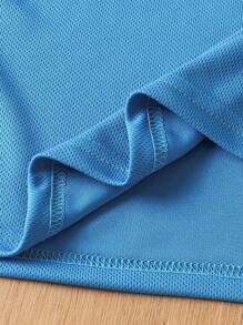 5pcs Summer Mesh Stitching Quick-Dry Round Neck Short Sleeve T-Shirt Set, Fashion Casual Sportswear For 7-11 Years Old Students & Outdoor Activities - Multicolor - View 5