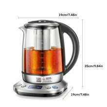 Smart Glass Tea Kettle, Variable Temperature Kettle, 2200W Tea Pot With 6 Temperature Control Presets, 2 Hours Keep Warm, 1.7 Liter Electric Kettles With Removable Tea Infuser - UK Plug(220-240V) - View 9