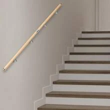 6.6FT Modern Wooden Yellow Color PVC Staircase Handrail With 4pcs Rail Brackets Wall Mount Stair Hand Railing - Wood - View 8