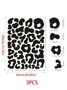 1/3/10 件豹纹自粘墙贴，适用于卧室、客厅、电视背景、家居装饰、DIY 创意墙贴、可移除 PVC 贴纸、贴纸、墙贴、乙烯基贴花，用于家居装饰、春季装饰品，让您的家焕然一新，节日装饰贴纸礼物生日毕业 - 黑與白 - 查看 9