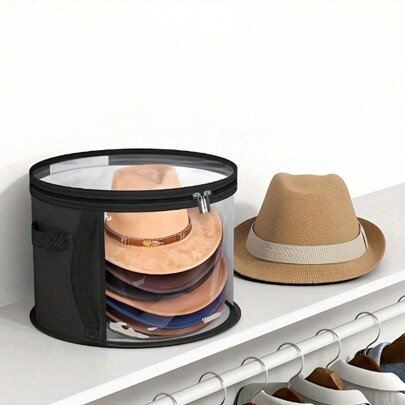 1pc Folding Circular Brimmed Hat Storage Bucket, Clothing & Hat Travel Organizer Box Drawer Wardrobe Organizer Closet Storage Quilted Bag Under-Bed Organizer Box Divider Clothes Bin Bag, Gender Reveal Party, Perfect For Birthdays, Weddings, Parties, The Perfect Gift For Colleagues, Friends, And Family, Back To School