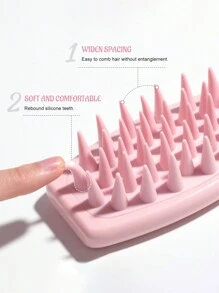 1 PIEZA Cepillo de champú masajeador del cabelludo, cepillo de cabello de silicona con mango largo para el crecimiento del cabello y eliminación de caspa, para uso doméstico Cepillo de cabello, Peine, Herramientas para el cabello, Productos y accesorios para el cabello para peluquería, Salón de belleza, Artículos esenciales de viaje, Regreso a la escuela, Artículos esenciales de viaje, Accesorios para el cabello para mujeres