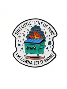 1pc Kawaii Cartoon Trash Can Fire Enamel Pin Brooch Pines Lapel Pins Badge On Backpack Costume Accessories Funny Jewelry Gifts - Multicolor - View 9
