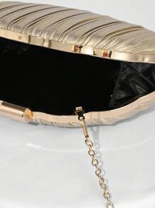 Satin Pleated Box Design Evening Clutch Bag, For Party, Formal Dress, Ball, Prom, Bridal, Prom Bag For Party