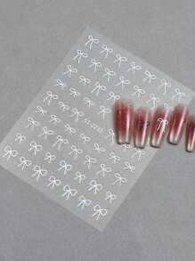 2/3/6/12/18/24 Sheets Valentine's Bow Nail Art Stickers For Women, Self-Adhesive 3D Bow Nail Decals, Cute Ribbon Nail Stickers For DIY Nail Design, Manicure Nail Supplies Accessories