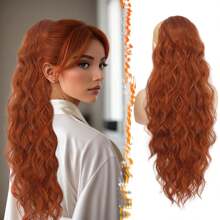 BARSDAR Ponytail Extension With Drawstring, 66cm Long Curly Wavy Ponytail Hairpiece Hair Extension For Women Synthetic Ponytail Hair Extension