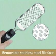1pc Stainless Steel Pedicure Foot File, Foot Heel Scraper, Foot Rasp Foot File And Callus Remover For Feet, Foot Scrubber For Dead Skin - Black - View 5