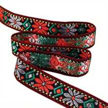 2.4cm Width Vintage Colorful Geometric Jacquard Embroidered Ribbon For Sewing Accessories Gift Wrapping DIY Crafting