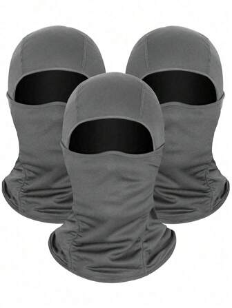 男女滑雪面罩拉瓦全臉面罩，防風透氣防曬面罩帽，紫外線保護滑雪圍巾，男/女/勞工灰色