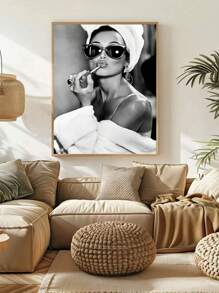 1 件奥黛丽壁画，黑白印刷品，复古时尚照片，旧艺术，海报，时尚墙面装饰无框