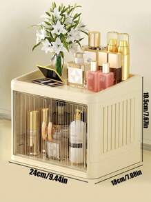 1 Peça Caixa de Armazenamento Cosmético Dobrável de Mesa Multifuncional com Portas Duplas, Organizador de Plástico à Prova d'Água e à Prova de Poeira de Grande Capacidade, Tamanho Grande para Penteadeira, Ferramentas de Unhas, Esmalte de Unhas e Adesivos, para Banheiro, Batom, Pincéis, Loção, Sombra, Esmalte de Unhas e Joias e Armazenamento de Mesa, Quarto, Casa, Banheiro, Quarto Rosa, Decoração da Sala de Estar, Caixa de Joias, Bolsa, Suporte para Pincéis de Maquiagem, Suporte para Pincéis, Organizador de Perfume, Bolsa, Presentes para Mulheres, Presentes de Natal, Ideias de Presentes para Mulheres