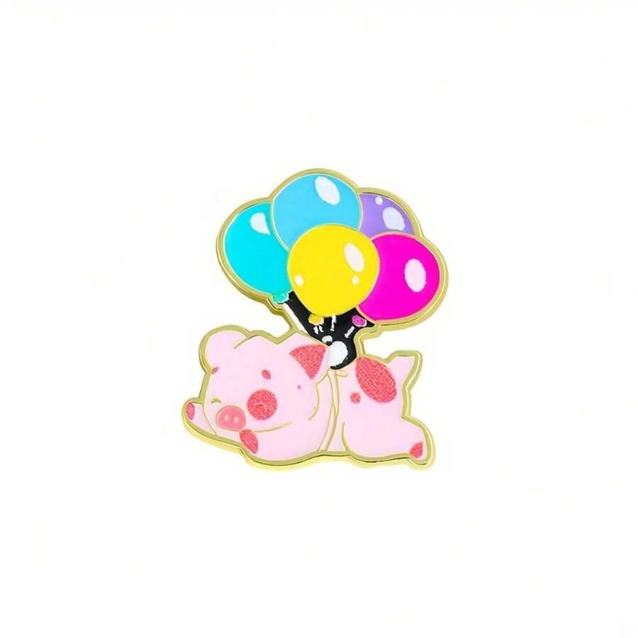 气球猪珐琅胸针定制装饰胸针饰品翻领包徽章珠宝礼品2025新款 - 彩色 - 查看 1