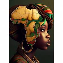 1 件墙面艺术海报现代非洲女性肖像海报和印刷品帆布画墙面艺术画适用于客厅家居装饰无框帆布，可选画框