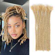 Extensiones para dreadlocks de 8 pulgadas/12 pulgadas, 10 hebras de 0.6 cm de ancho, extensiones de dreadlocks sintéticas de ganchillo en estilo afro rizado, para peinados reggae y hip-hop, extensiones de cabello natural negro para hombres y mujeres para el uso diario - Multicolor - Ver 11