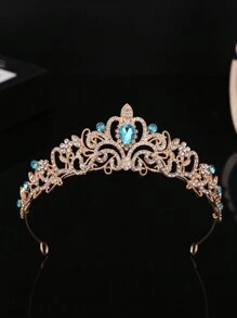 1pc Girls' Luxury Rhinestone Princess Crown Headband - Multicolor - View 4