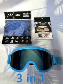 POLASUP 3 In 1 Set - Large Size Ski Goggles With Eye Cover, All-Inclusive Women Fashion Decorative Soft Rubber Ski Goggles, Anti-Fog, Anti-Sand Goggles For ATV, Karting, Hiking, Skydiving, Adjustable Strap Easy Comfort Casual Outfits Outdoor Cycling Glasses For Summer Beach Vacation, Outdoor, Travel Skiing Snow Windproof - Multicolor - View 19