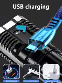 1 szt. 5*LED 4*LED przenośna latarka LED COB światło boczne super jasna latarka wodoodporna akumulatorowa zewnętrzna kempingowa o dużej mocy reflektor