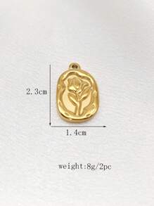 1 件/2 件时尚简约几何珠宝配饰，18K 镀金不锈钢女士项链吊坠，DIY 珠宝用品 - 楓心 - 查看 8