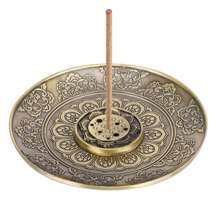 Bronze Incense Holder Essential Oil Burner Lotus Incense Holder Cone Incense Holder With Ash Catcher, Carved Censer Stick Incense Holder Sticks And Coil, Ideal For Meditation, Yoga, Massage, Home And More - 彩色 - 查看 1