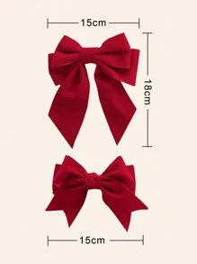 2Pcs Big Hair Bow Clips-Red Velvet Bow Hair Clips For Girls Teens, Alligator Clip Barrettes Silky Bowknots Hairpin For Holiday New Year Valentines Day Headdress