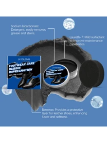 1 套皮鞋蜡护理套装，包括抛光海绵刷 - 深层清洁，光泽饰面 - 铁质材料，黑色 - 适用于鞋子、包包、夹克、沙发 - 去除污渍，快速抛光和滋养皮革