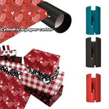 1 Stück tragbarer Mini Geschenkpapier-Schneider - Ganzjähriges Verpackungswerkzeug für Geburtstage, Hochzeiten, Weihnachten, Feiertage und besondere Anlässe - Robustes Kunststoffmaterial mit eingebetteter Klinge - Einfach zu bediender Papierschneider für präzises Geschenkeverpacken