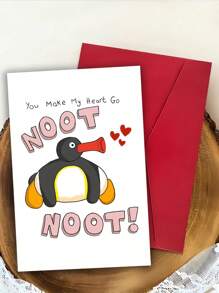 1 st. speelse Noot Noot leuke pinguïn wenskaart met envelop en sluitsticker - perfect voor veelzijdige gelegenheden verjaardag, jubileum, vrijgezellenfeest, vriendschapsdag,