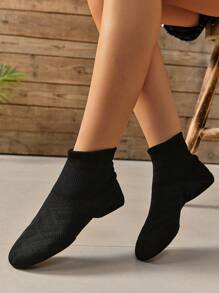 2025 女士高帮舞鞋，透气软底舞蹈运动鞋成人芭蕾舞健身鞋，黑色