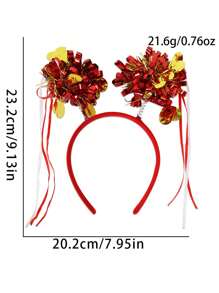 1 件情人节心形头带，婚礼装饰新娘派对拍照道具单身派对红三叶草发带