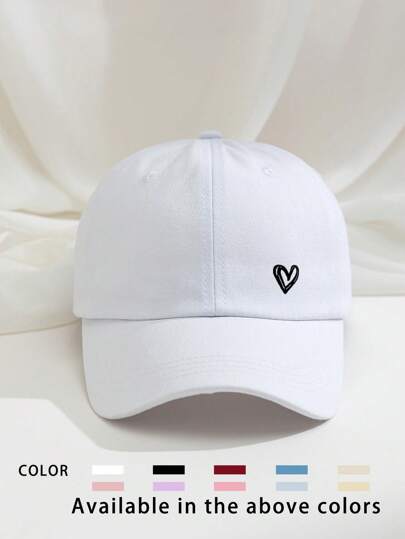 1pc Boné de beisebol estampado em forma de coração, chapéu de golfe ajustável e respirável para mulheres e homens, viseira de sol de aba curva casual para atividades ao ar livre, chapéu de casal Y2K da moda para o verão